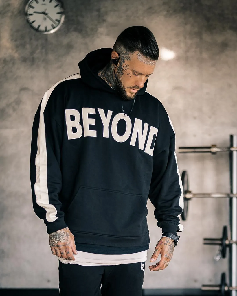 Men Casual Hooded Letter Print Long-Sleeved Sports Loose Hoodies