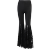 Gothic Sexy Lace Panel Flared Pants