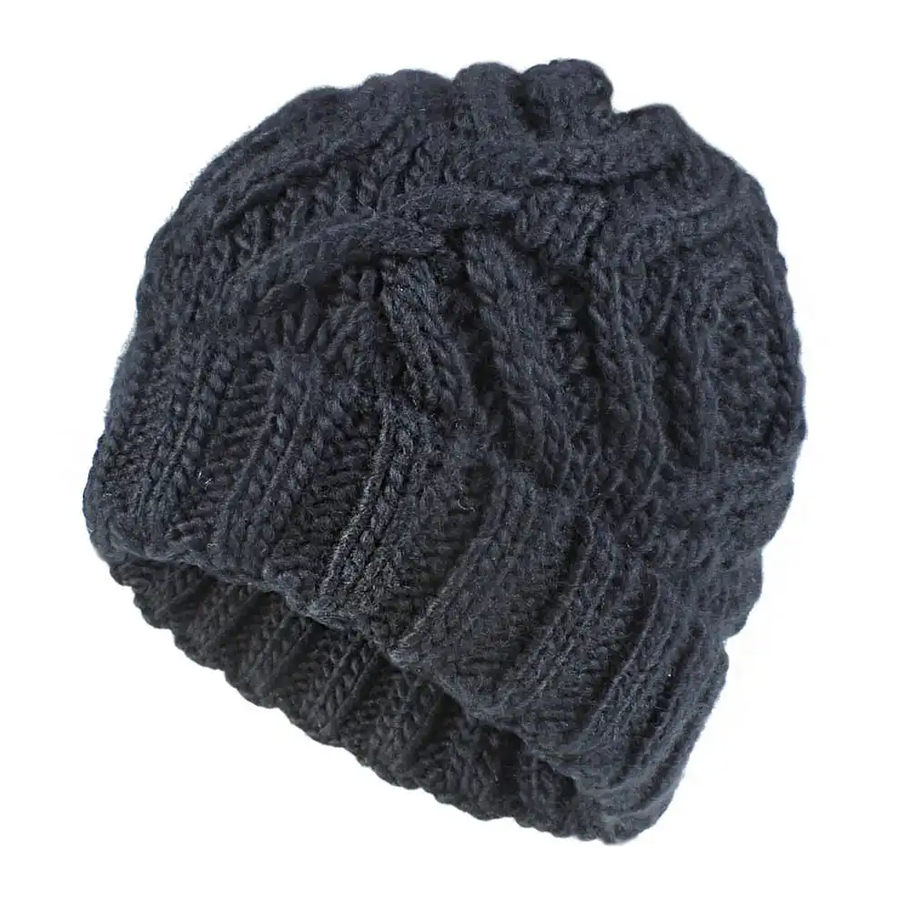 (Buy 1 Get 1) Fashion Diamond Pattern Solid Color Thick Wool Knitted Hat