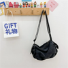 Kids Boys Girls Fashion Casual Cute Solid Color Denim Canvas Zipper Crossbody Bag