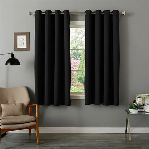 (Buy 1 Get 1) One Piece 52*84 Inch Solid Color Heat Insulation Sunscreen Blackout Perforated Curtain