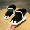 (Buy 1 Get 1) Kids Boys Girls Winter Fashion Casual Colorblock Round-Toe Flats Velvet Ankle Boots