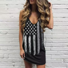 Fashion Casual Summer Star Stripe Printed Tank Dress
