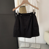 Women Fashion Summer Solid Color Pocket Drawstring High Waist A-Line Skirt