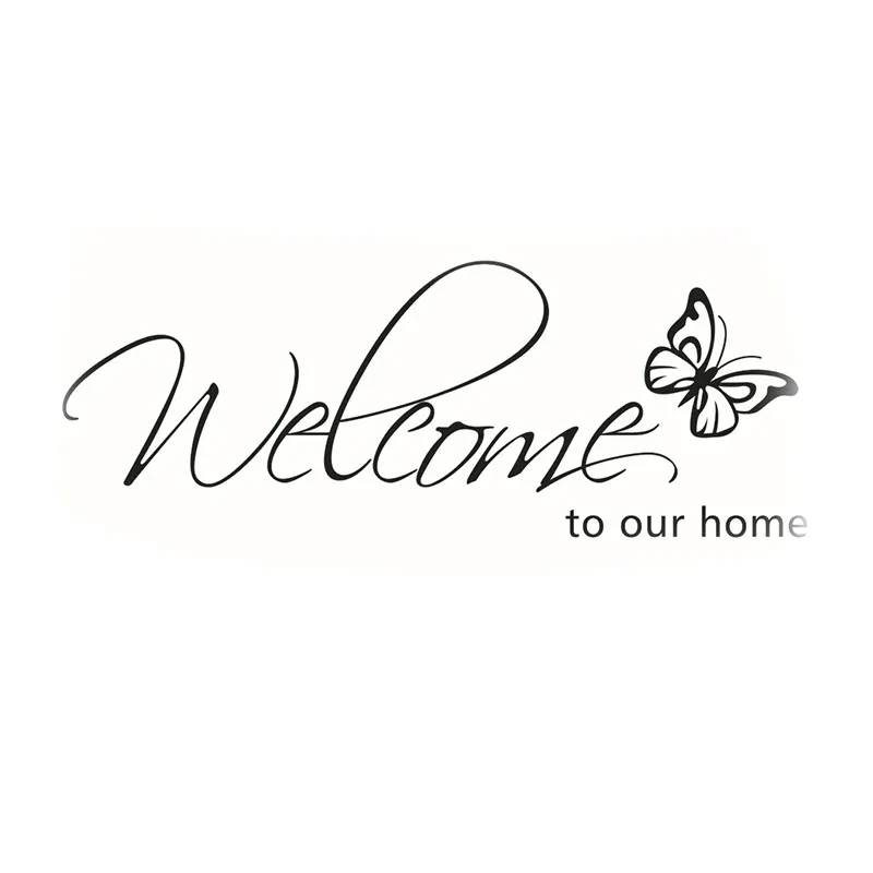 (Buy 1 Get 1) PVC Butterfly And Letter Pattern Welcome Home Removable Decoration Parlor Art Decal Wall Stickers