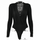 Women Autumn Winter Elegant Wolid Color V Neck Long Sleeve Padded Bodysuit