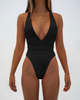 Women'S Sexy Solid Color Tie One Piece Swimsuit
