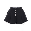 Women Fashion Casual Solid Color Single-Breasted Wide Leg Shorts