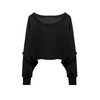 Women Sports Fitness Long-Sleeved Top Breathable Round Neck Solid Yoga Cropped Sweatshirt