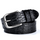 Men Fashion Casual Business Vintage Solid Color Genuine Leather Crocodile Metal Buckle Belt