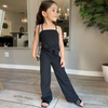 Kids Toddler Girls Fashion Casual Sling Solid Romper Floor Mop Jumpsuit