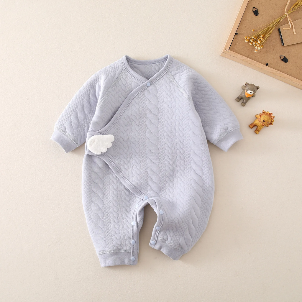 (Buy 1 Get 1) Kids Baby Unisex Fashion Casual Cute Solid Color Long Sleeve Romper