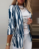 Women Fashion Long Sleeve Tie-Dye Printed Blazers