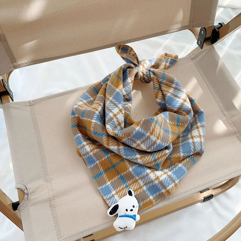 (Buy 1 Get 1) Kids  Winter Versatile Cute Cartoon Animal Plaid Scarf