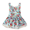 Kids Baby Girls Summer Fashion Casual Color Matching Tiny Flower Lace Vest Dress