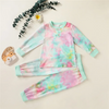 Fashion Tie-Dye Long-Sleeved Round Neck Top And Bottoms Set