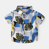 Children Kids Toddlers Fashion Boys Floral Leaves Pritn Short Sleeve Vacation Shirt