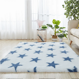 Simple Tie-Dyed Long Plush Thickened Home Round Carpet