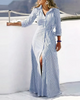 Women Fashion Casual Long Sleeve Printed Maxi Dress