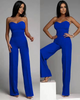 Women Solid Color Tube Top Casual High Waist Wide Leg Jumpsuit