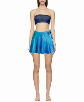 Women Fashion Multicolor Reflective Pleated Skirt