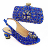 Fashion Rhinestone Design Party Women High Heel Peep Toe Sandals And Clutch Evening Bag Set