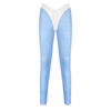 Women Contrasting Color Pu Leather Stitching High Waist Skinny Simple Pencil Pants