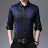 Men Color Blocking Long Sleeve Single-Breasted Shirt