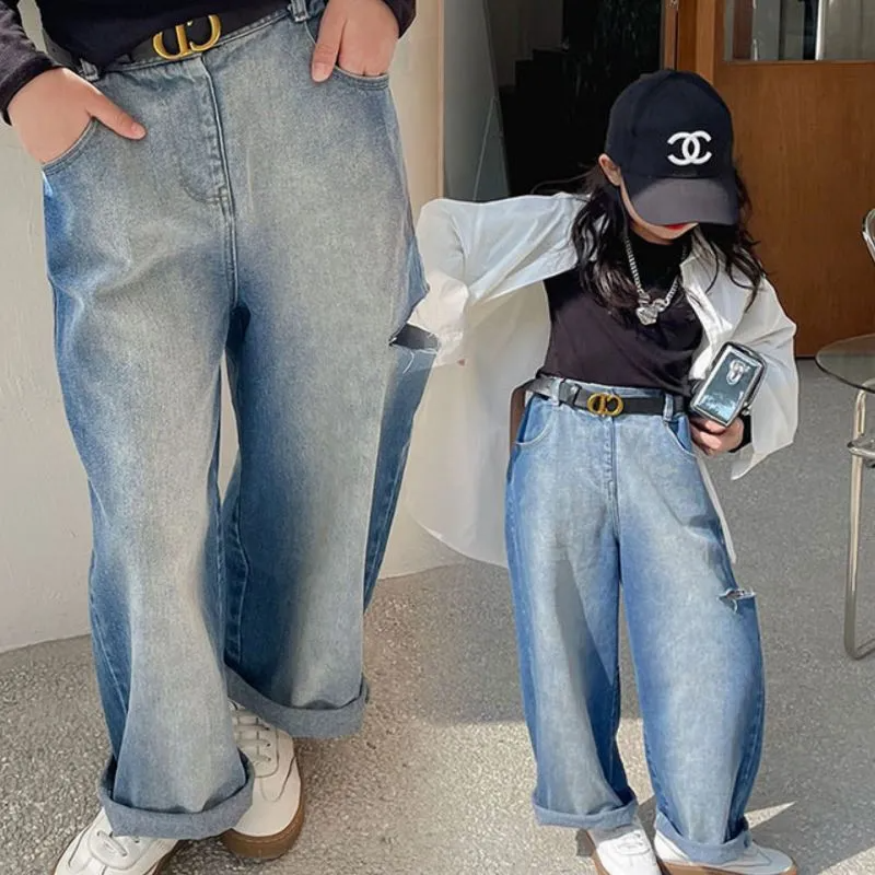 Children Kids Baby Fashion Girls Loose Denim Pants