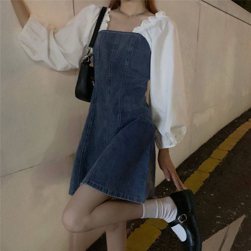 Women'S Fashion Design Stitching Denim Dress