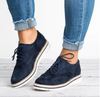 Women Retro Plus Size Simple Solid Color Lace-Up Round Toe Sneakers