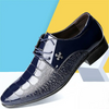 Men Casual Snakeskin Pattern Lace Up Oxfords