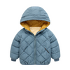 Winter Kids Rhombus Pattern Long-Sleeve Hooded Coat