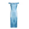 Women'S Fashion Sexy Faux Denim Printing One Shoulder Midi Dress