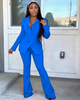 Women Fashion Casual Elegant Solid Color Long Sleeve Blazer And Pants Work Set