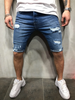 Men Fashion Denim Five-Point Pants Ripped Slim-Fit Shorts