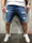 Men Fashion Denim Five-Point Pants Ripped Slim-Fit Shorts