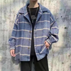 Men Fashion Plaid Printing Single-Breasted Coat