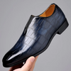 Men'S Fashion Stone Pattern Zipper Leather Shoes