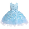 Kids Toddler Girls Fashion Party Cute Sweet Solid Color Floral Embroidery Pleated Sleeveless Mesh Party Tutu Dress