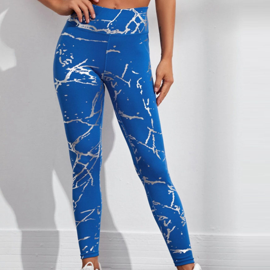 Women Leisure Marble Pattern Yoga Leggings