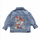 Kids Girls Casual Cartoon Pattern Long Sleeve Lapel Denim Coat