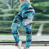 Wave Print High-Waisted Sports Yoga Leggings Pants