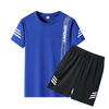 Men Casual Round Neck Short-Sleeved Large Size Loose T-Shirt And Shorts Two-Piece Set