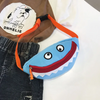 Kids Casual Cute Cartoon Funny Face Pattern Color Blocking Waist Bag