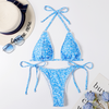 Women Sexy Lace-Up Floral Print Bikini