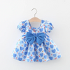 Toddlers Newborn Baby Fashion Girls Short Sleeve Heart Print Bowknot Cute Dress