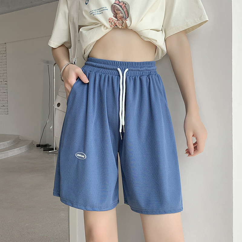 2 Pieces Women Casual Athleisure Wide Leg Loose Drawstring Sports Shorts