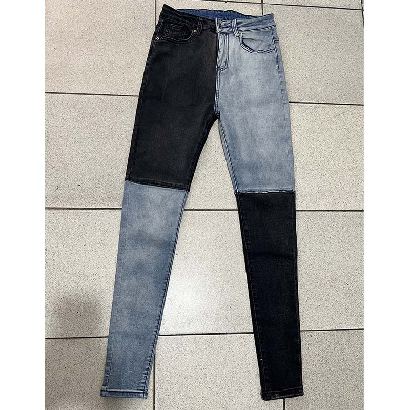 Women'S Fashion Casual Color Blocking Stitching Stretch Jeans