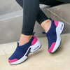 Women Fashion Plus Size Casual Fly Woven Elathe Strap Sneakers